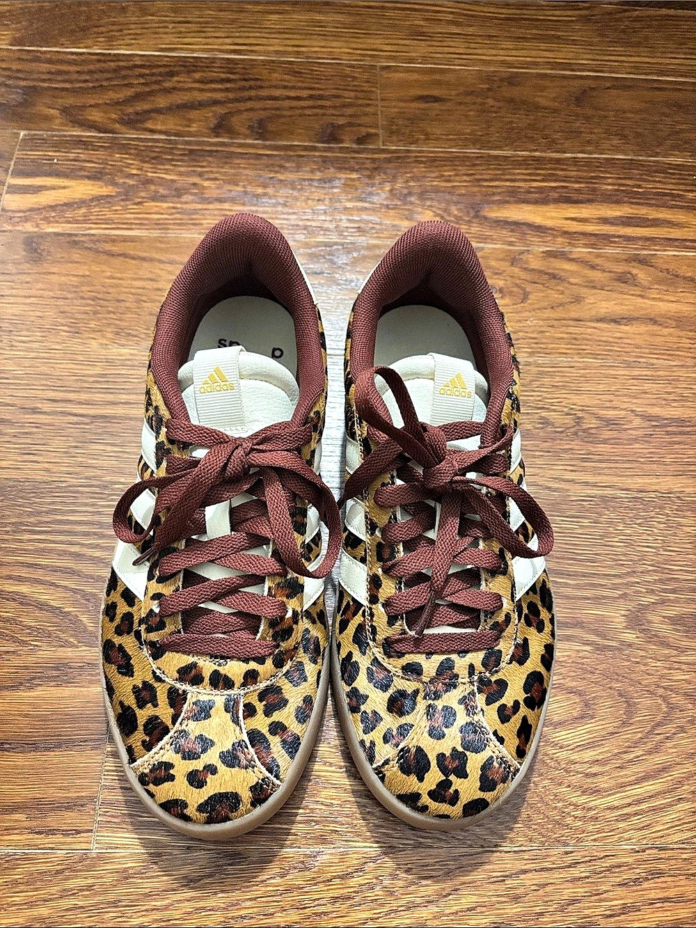 adidas VL Court 3.0 Leopard Sneakers - Brown & White
